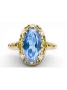 Ring Aquamarine 14K Yellow gold Vintage vrc134y